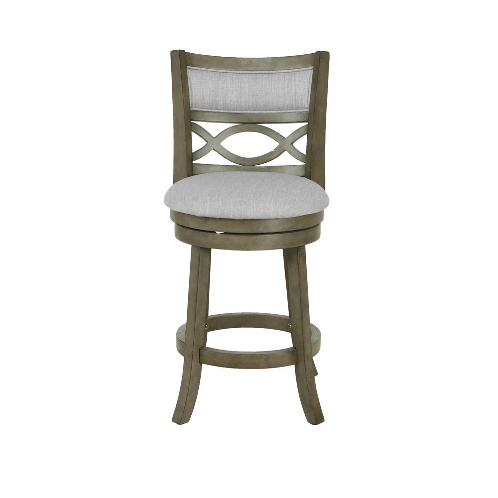 Manchester 24" Solid Wood Counter Stool with Fabric Seat in Ant Gray
