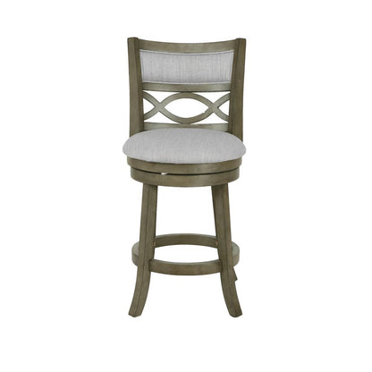 Manchester 24" Solid Wood Counter Stool with Fabric Seat in Ant Gray