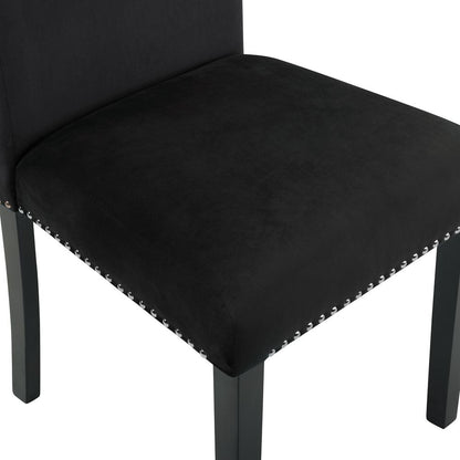 Furniture Celeste 5-Pc Faux Marble Round Dining Set  4 Chair-Black