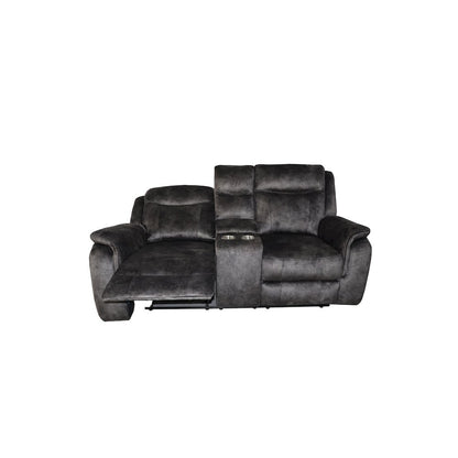 Park City Console Loveseat W/ Dual Recliners-Slate