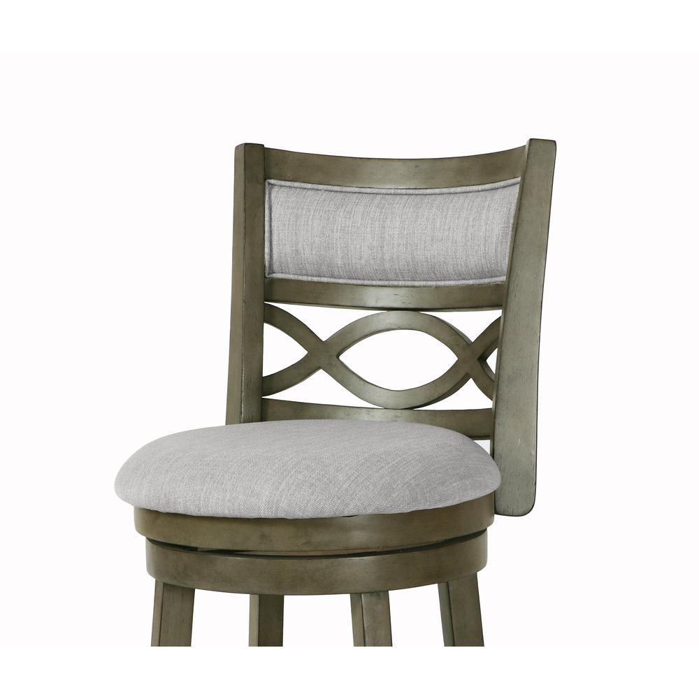 Manchester 24" Solid Wood Counter Stool with Fabric Seat in Ant Gray