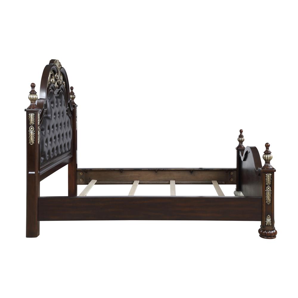 Furniture Maximus Contemporary Solid Wood 5/0 Q Bed in Brown