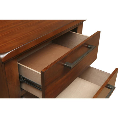 Furniture Cagney Solid Wood 2-Drawer Nightstand in Chestnut Brown