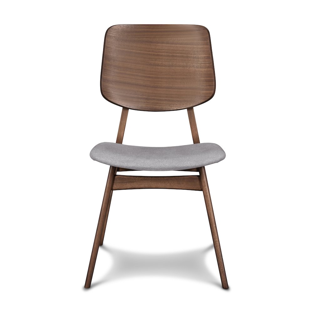 Oscar Wood Dining Chair in Walnut/Dark Gray (Set of 2)