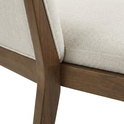 Upholstered Dining Chair with Cushion, Walnut-Leg Wood Kitchen Chairs, Set of 2