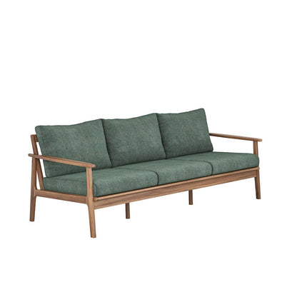 Ashton Wood/Fabric Patio Sofa in Moss Green