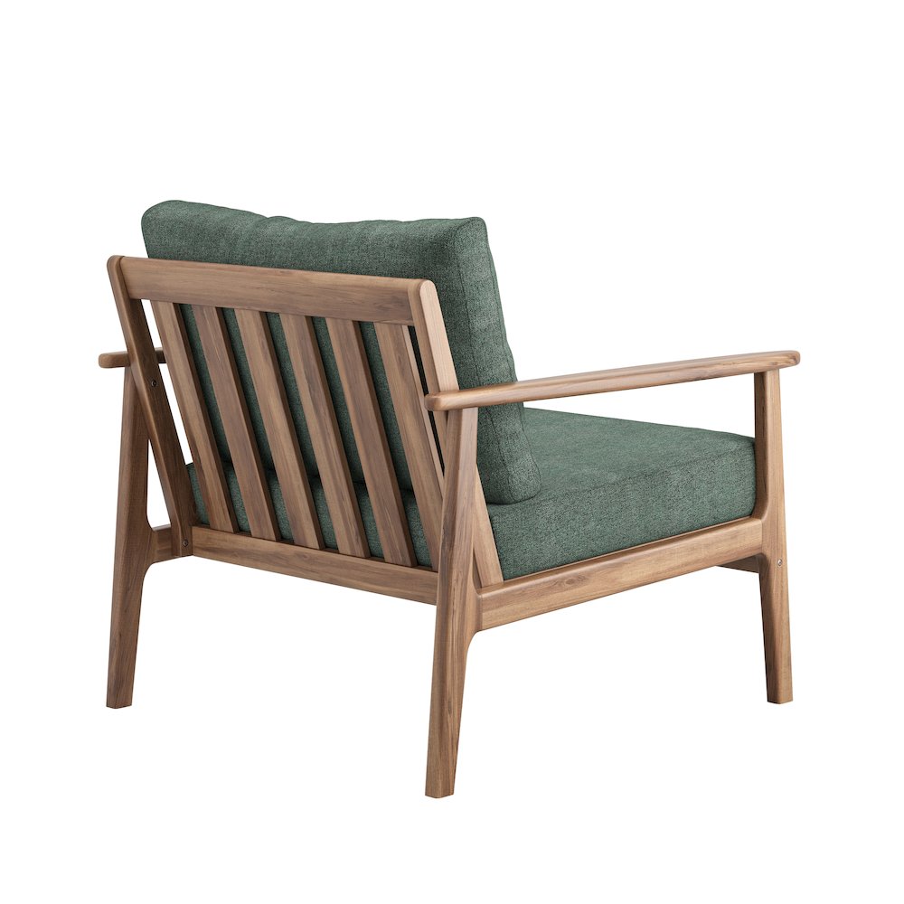 Ashton Wood/Fabric Patio Club Chair in Green (Set of 2)