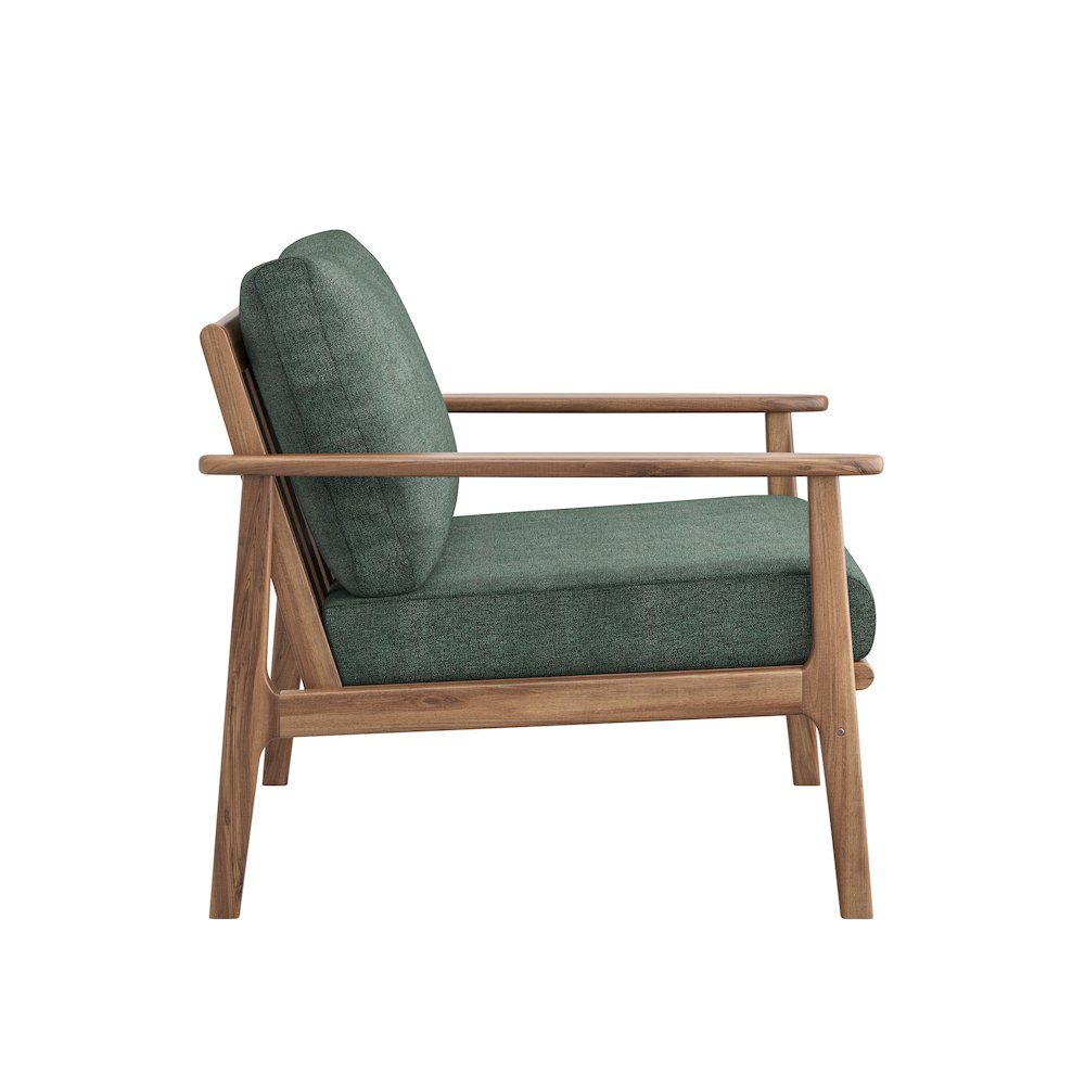 Ashton Wood/Fabric Patio Club Chair in Green (Set of 2)