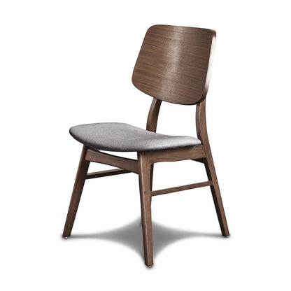 Oscar Wood Dining Chair in Walnut/Dark Gray (Set of 2)