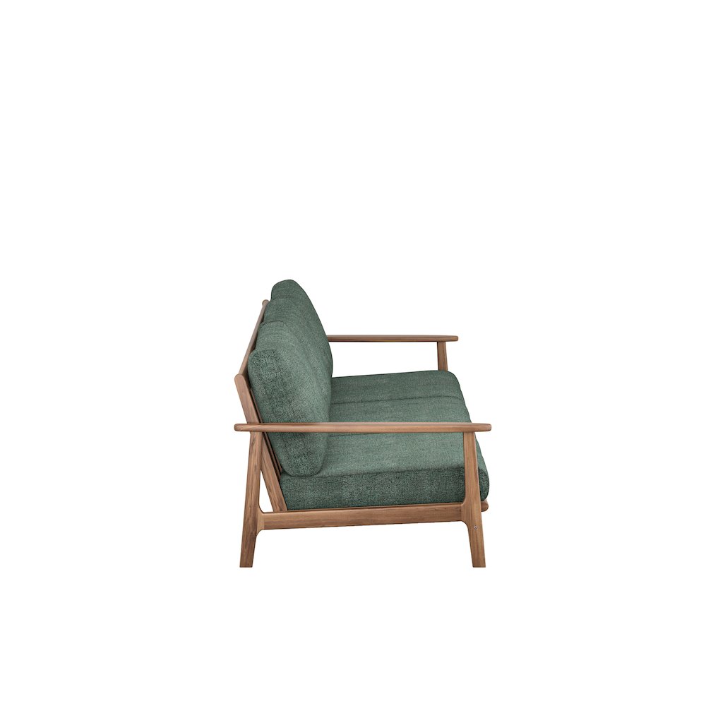 Ashton Wood/Fabric Patio Sofa in Moss Green