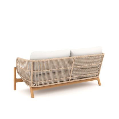 Solstice Wood Patio Loveseat, Linen Beige
