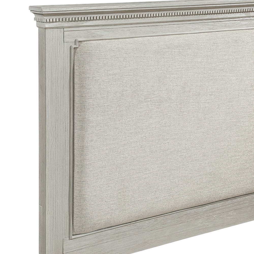 Silver Sands 4Pc Wood King Bedroom Set w Chest in Gray