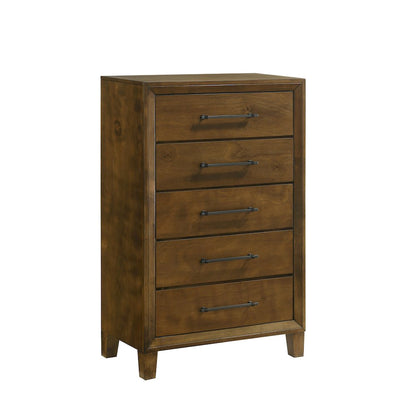 Ballard 5-Piece Wood Cal King Bedroom Set w Chest - Walnut