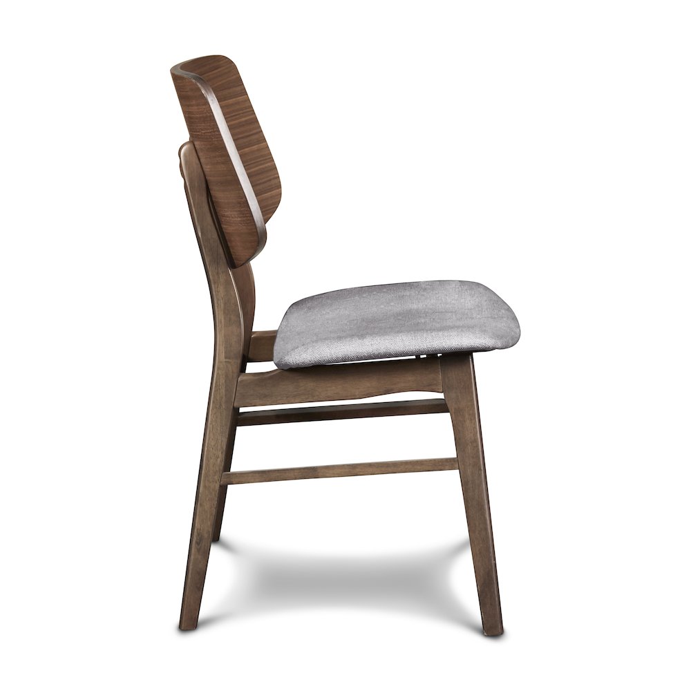 Oscar Wood Dining Chair in Walnut/Dark Gray (Set of 2)