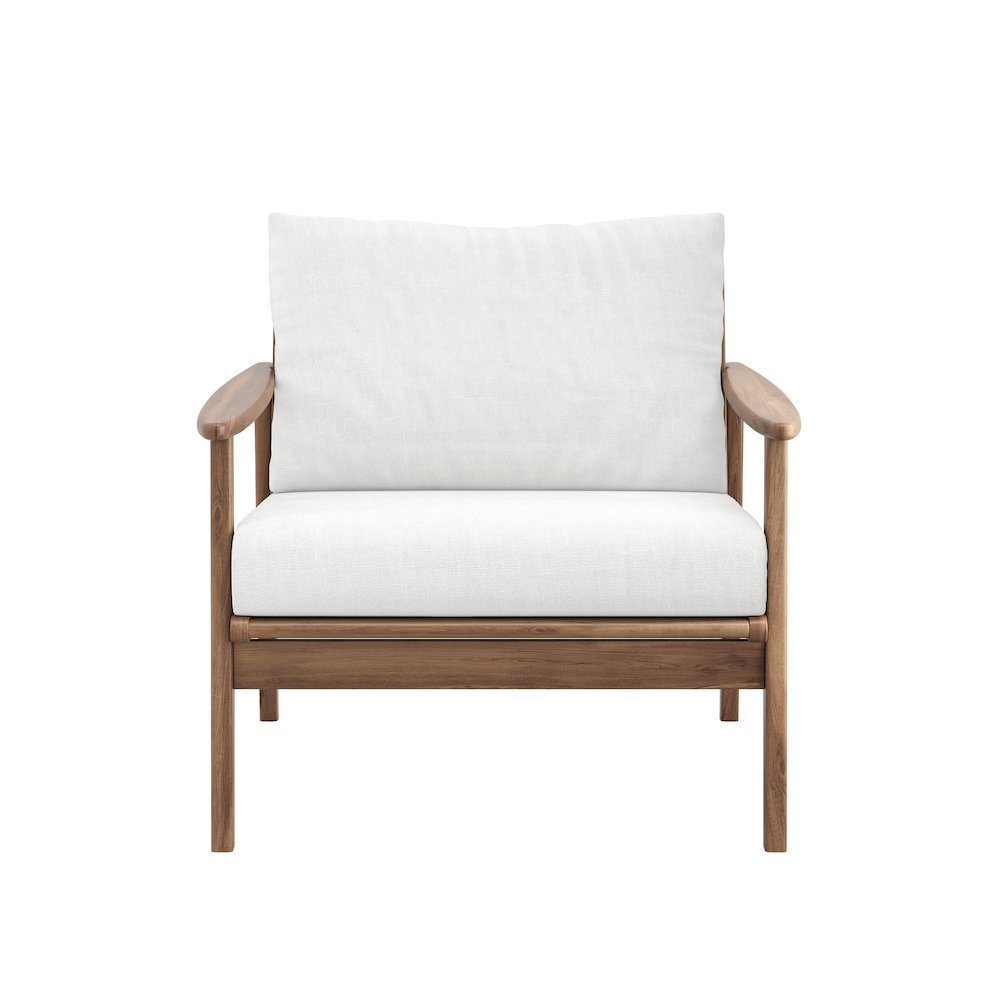 Ashton Wood/Fabric Patio Club Chair in Natural (Set of 2)