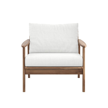 Ashton Wood/Fabric Patio Club Chair in Natural (Set of 2)