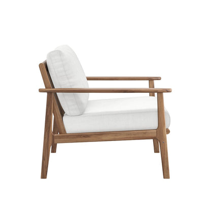 Ashton Wood/Fabric Patio Club Chair in Natural (Set of 2)