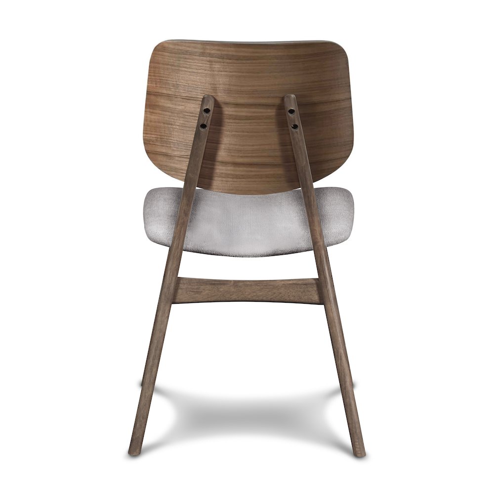 Oscar Wood Dining Chair in Walnut/Dark Gray (Set of 2)
