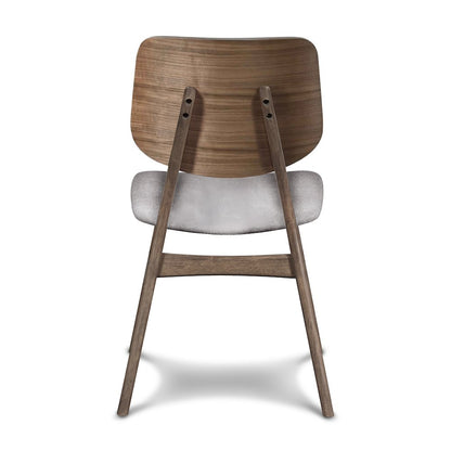 Oscar Wood Dining Chair in Walnut/Dark Gray (Set of 2)