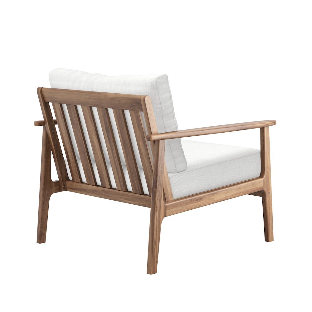 Ashton Wood/Fabric Patio Club Chair in Natural (Set of 2)