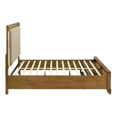 Talcott 4Pc Wood King Bedroom Set, Chest in Honey/Brown
