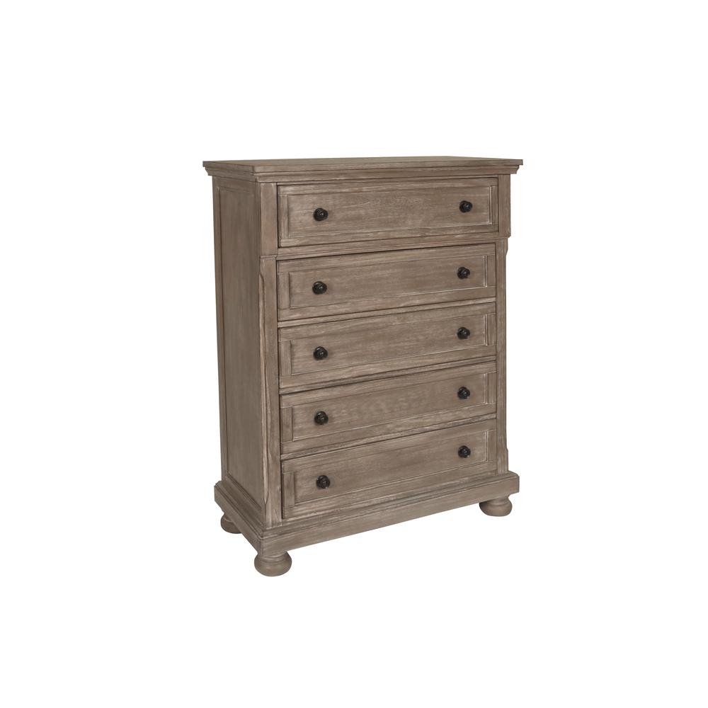 Furniture Allegra Solid Wood Engineered Wood Chest in Pewter