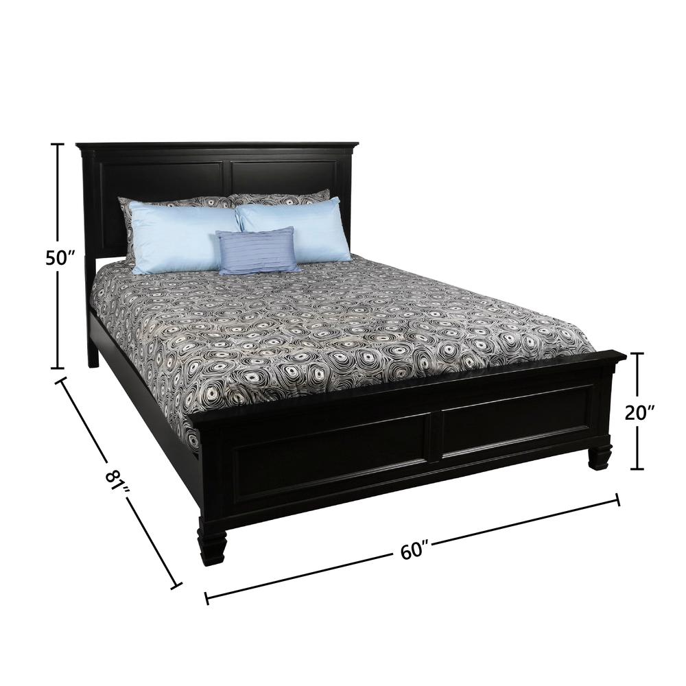 Furniture Tamarack Contemporary Solid Wood 4/6 Full Bed in Black