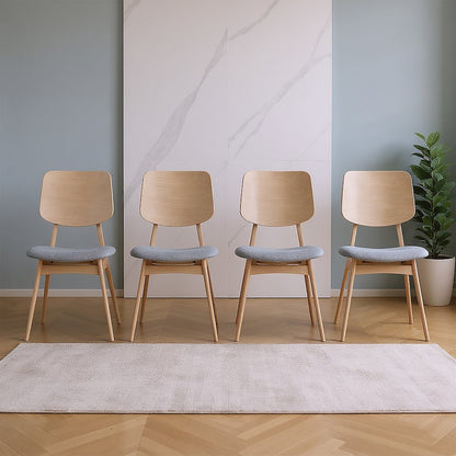 Oscar Wood Dining Chair in White Ash/Gray (Set of 4)