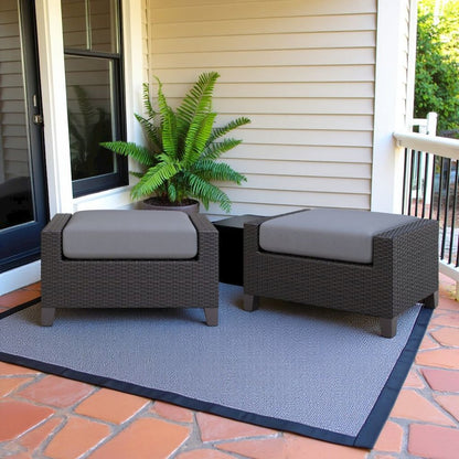 Outdoor Escape Outdoor Ottomans for Patio, Wicker Footstools, Set of 2