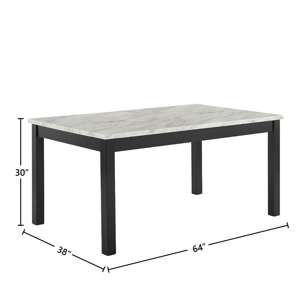Furniture Celeste Wood Dining Table with Faux Marble Top in Espresso