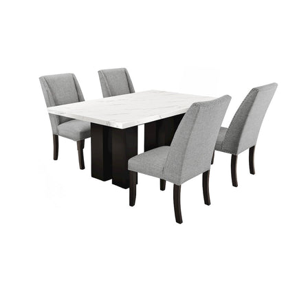 Faust 5-Piece Wood Adjustable Dining Table Set in Gray