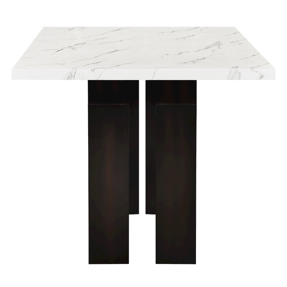 Faust 7-Piece Wood Adjustable Dining Table Set in Gray