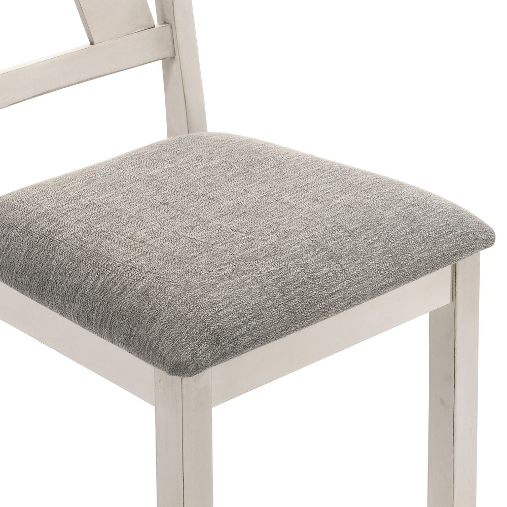 Maisie 6-Piece Wood Dining Set with Bench in White/Brown