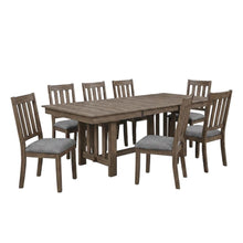 Solid Wood Dining Table with Leaf and Chairs for Dining Room Set, Brown