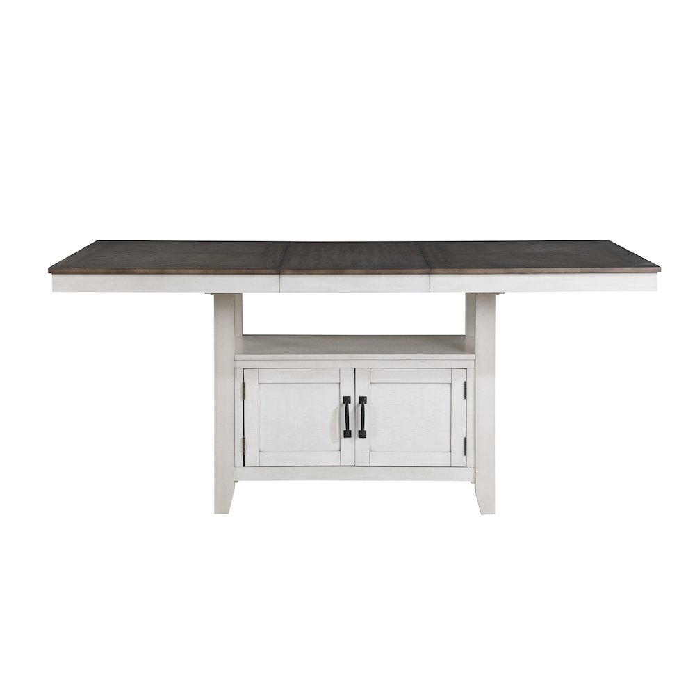 Richland 6-Piece Wood Dining Set w Bench in Stonewash Gray