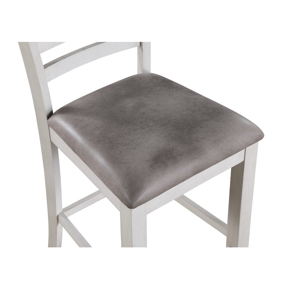 Richland 6-Piece Wood Dining Set w Bench in Stonewash Gray