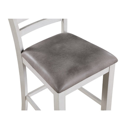 Richland 6-Piece Wood Dining Set w Bench in Stonewash Gray