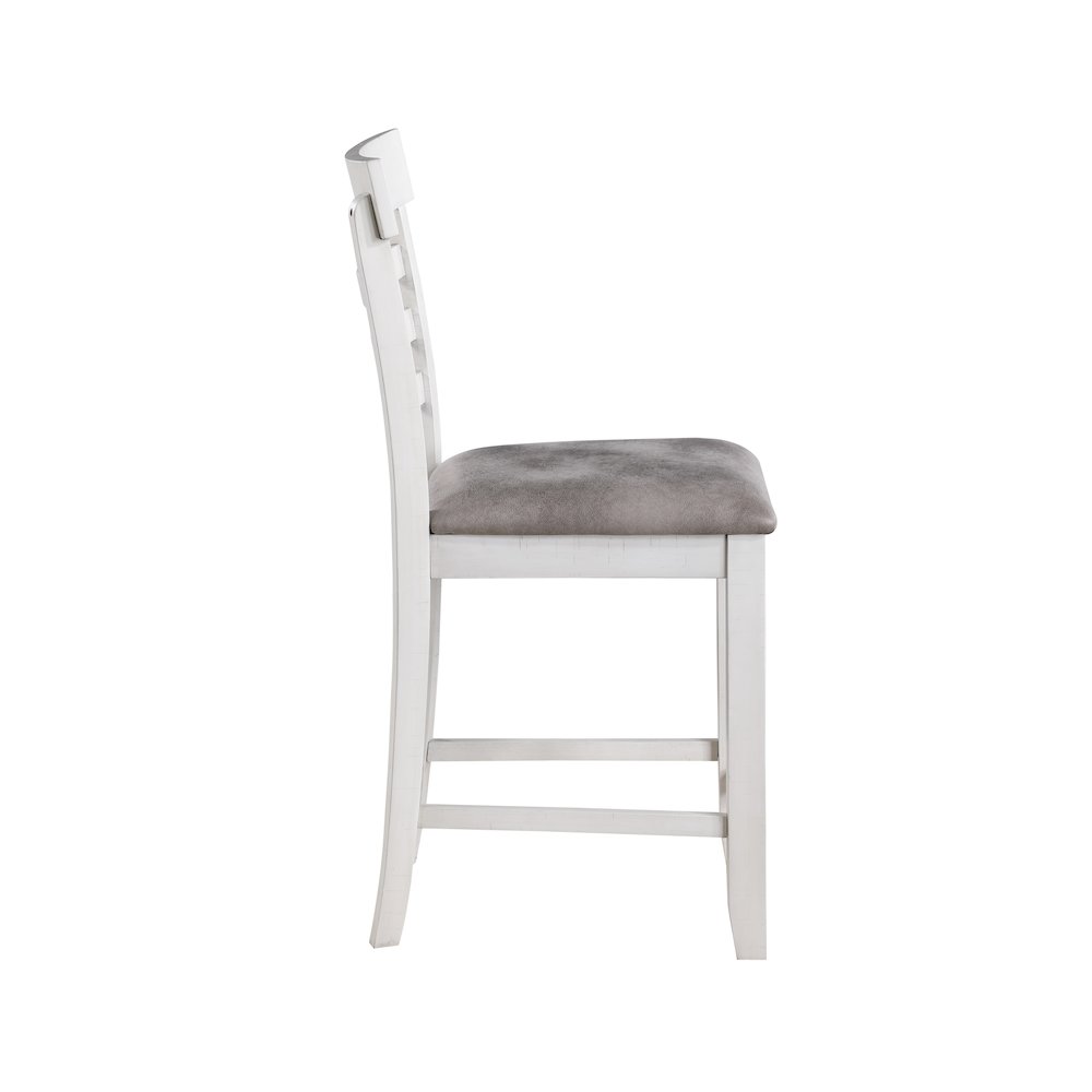 Richland 6-Piece Wood Dining Set w Bench in Stonewash Gray