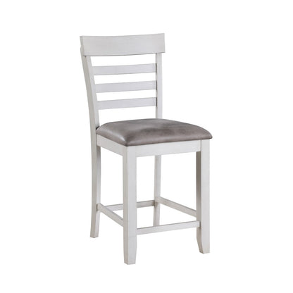 Richland 6-Piece Wood Dining Set w Bench in Stonewash Gray