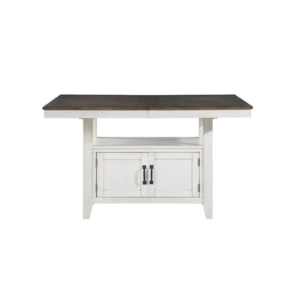 Richland 6-Piece Wood Dining Set w Bench in Stonewash Gray