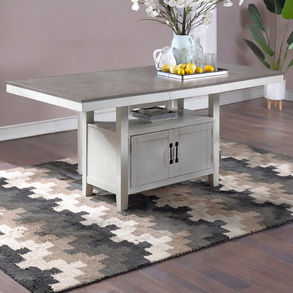 Richland Wood Dining Table in Stonewash Gray