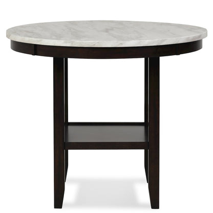 Celeste 5-Piece Wood Round Counter Dining Set in Black