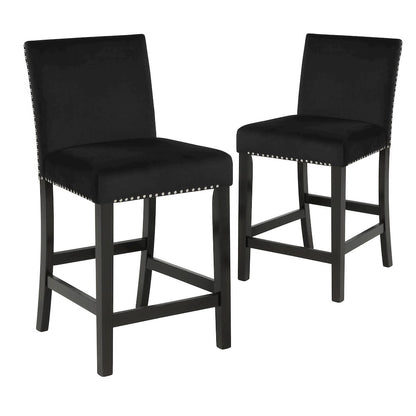 Celeste 5-Piece Wood Round Counter Dining Set in Black