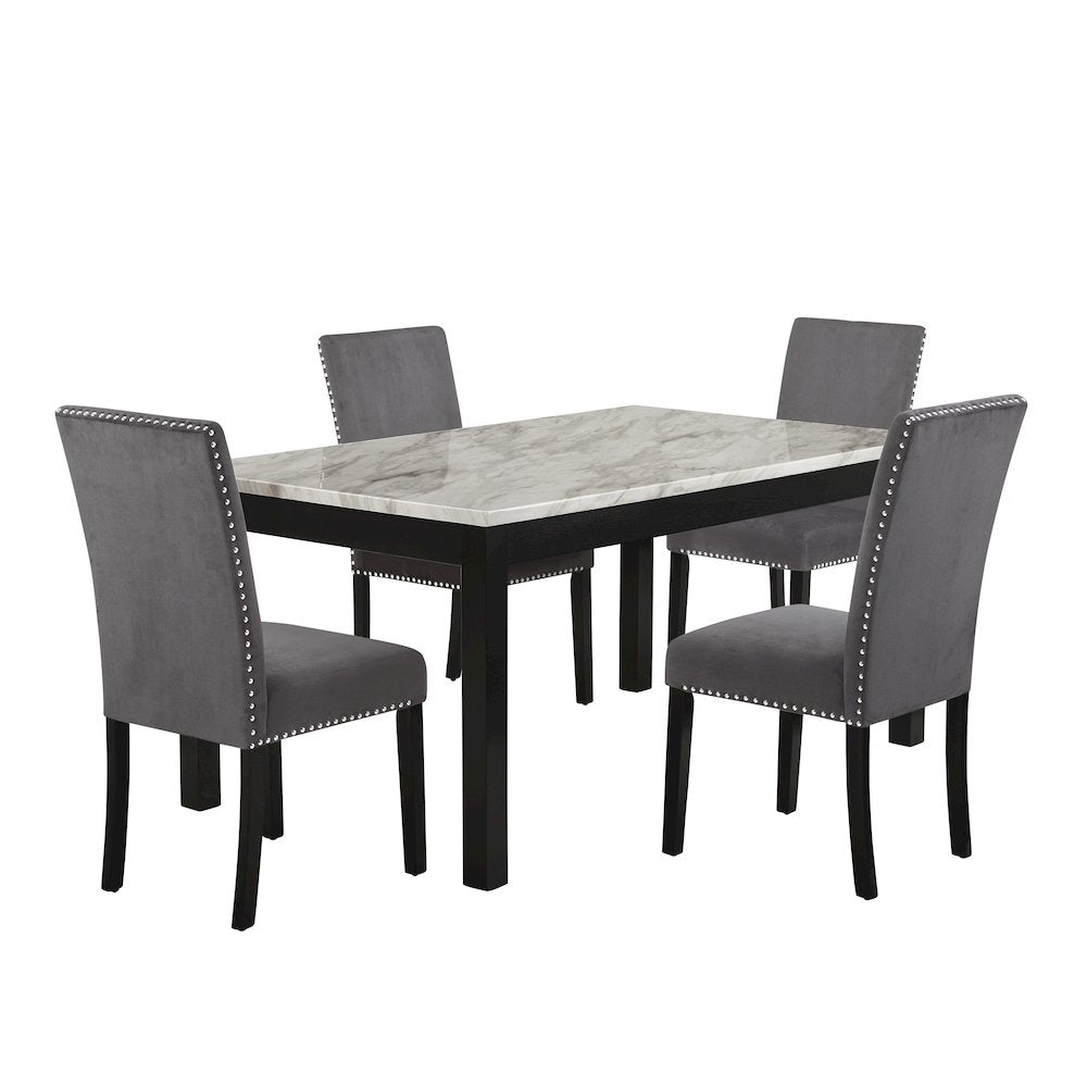 Celeste 5-Piece Wood Dining Table Set in Gray