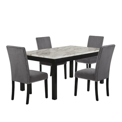 Celeste 5-Piece Wood Dining Table Set in Gray