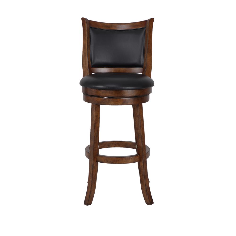 Bristol Wood Swivel Bar Stool with PU Seat in Dark Brown