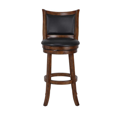 Bristol Wood Swivel Bar Stool with PU Seat in Dark Brown