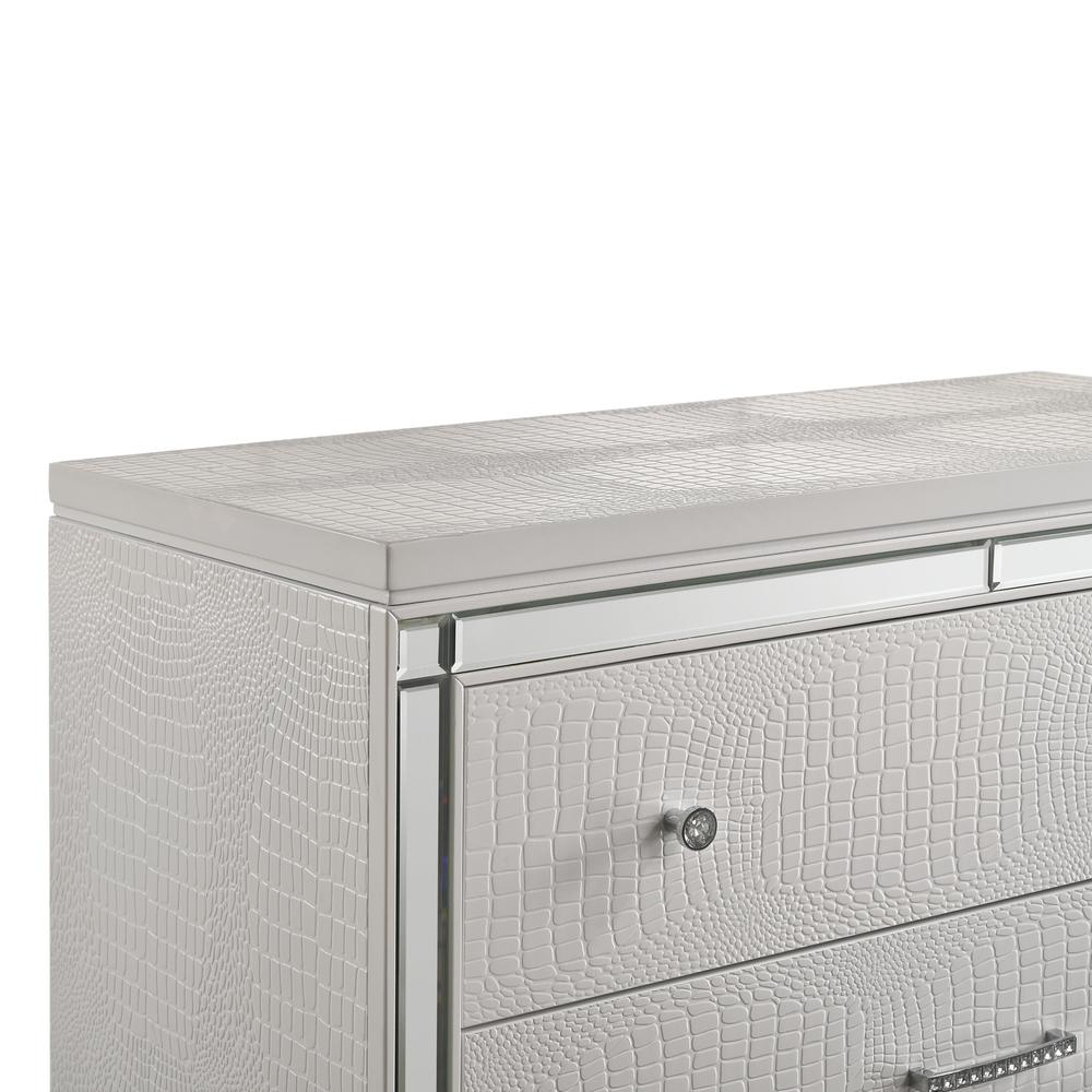 Furniture Modern Style Solid Wood Chest in White Finish