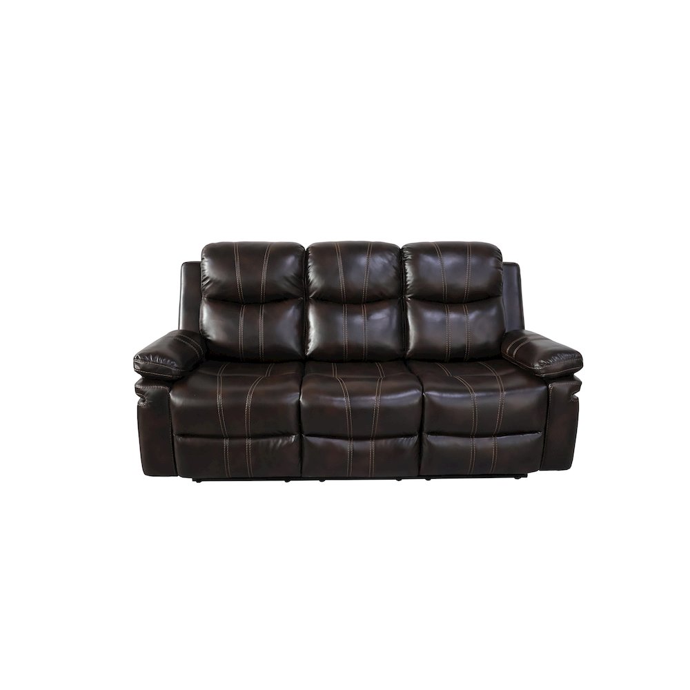 Kellen  Sofa W/Dual Recliner & Drop Down  Tray-Brown