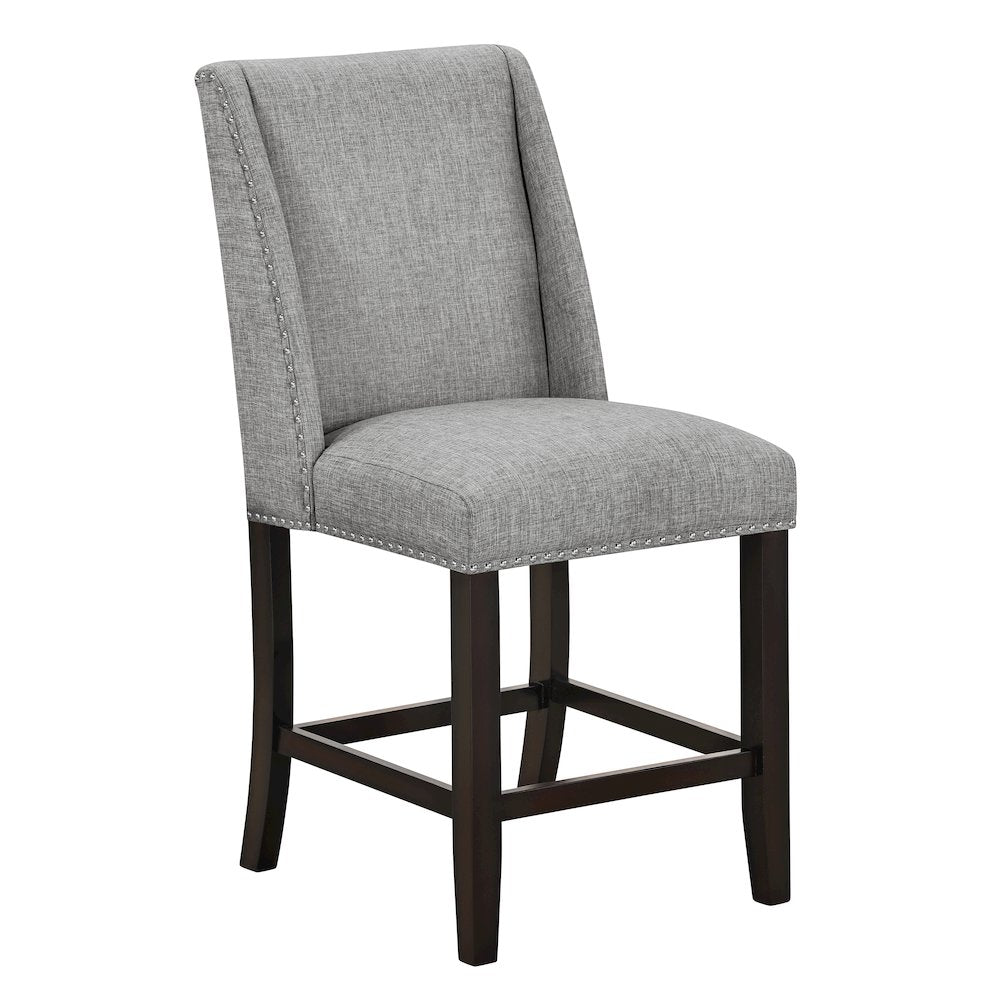 Faust 7-Piece Wood Adjustable Counter Table Set in Gray
